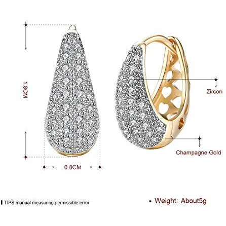 Yellow Chimes Hoop Earrings for Women Fashion Crystal Hoops | Gold Plated Clip On Earrings Golden Hoop Earrings for Girls | Birthday Gift for Girls & Women Anniversary Gift for Wife