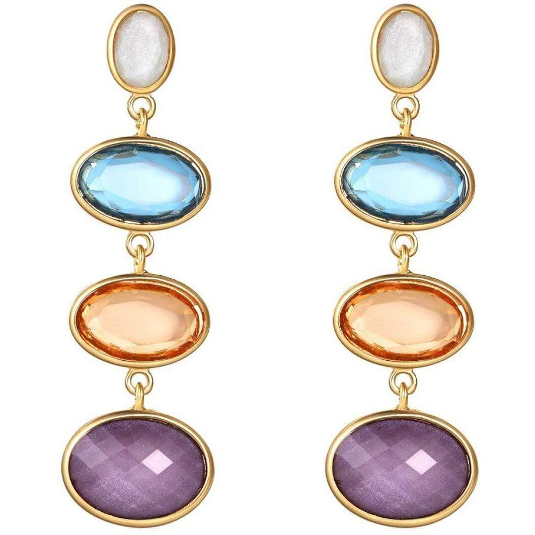 Yellow Chimes Crystal Danglers Earrings for Women | Multicolor Earrings for Girls | Gold Plated Fashion Women Earrings | Long Dangler Earrings | Birthday Gift For Girls Anniversary Gift for Wife