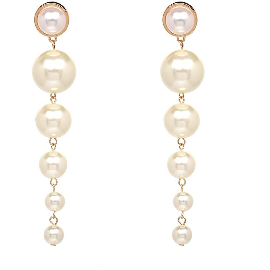 Yellow Chimes Pearl Danglers Earrings for Women | White Earrings for Girls | Fashion Women Earrings | Long Chain Hanging Pearl Earrings | Birthday Gift For Girls Anniversary Gift for Wife