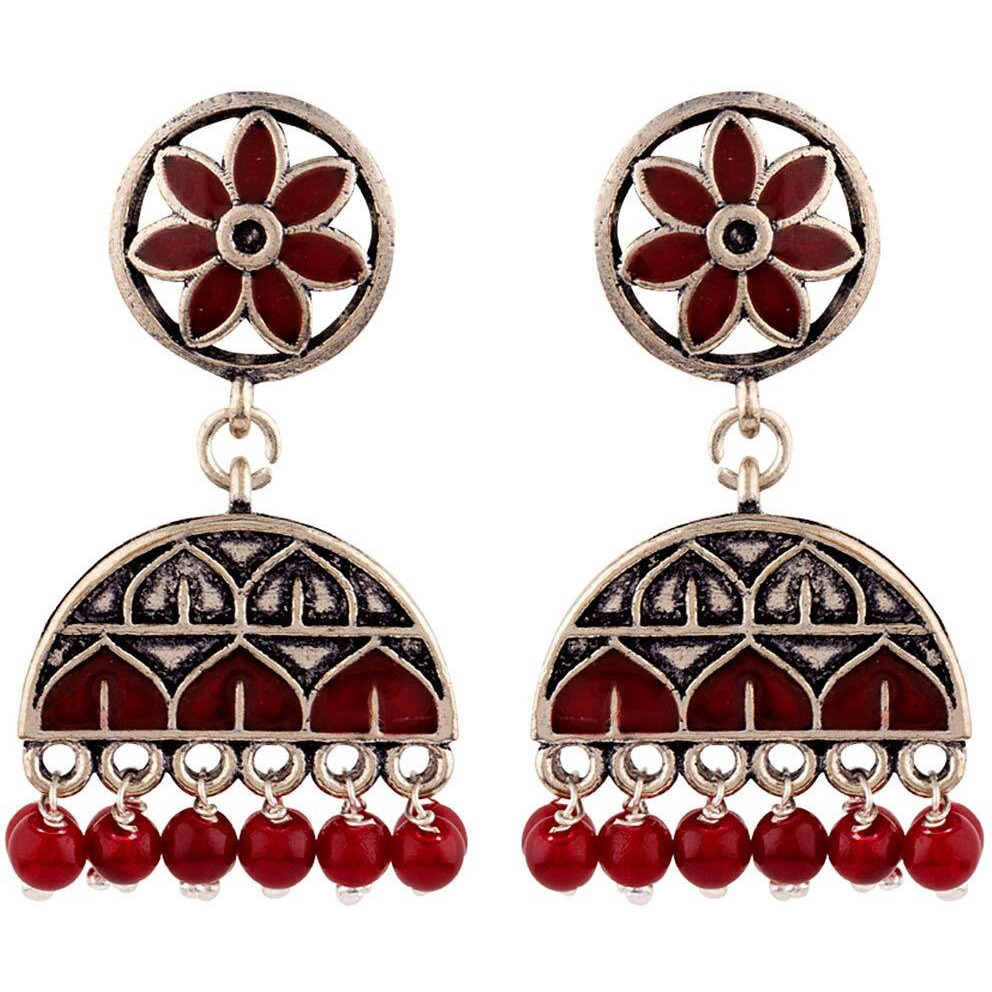 Voylla Jhumki Earrings for Women (Silver)(8907617887692)