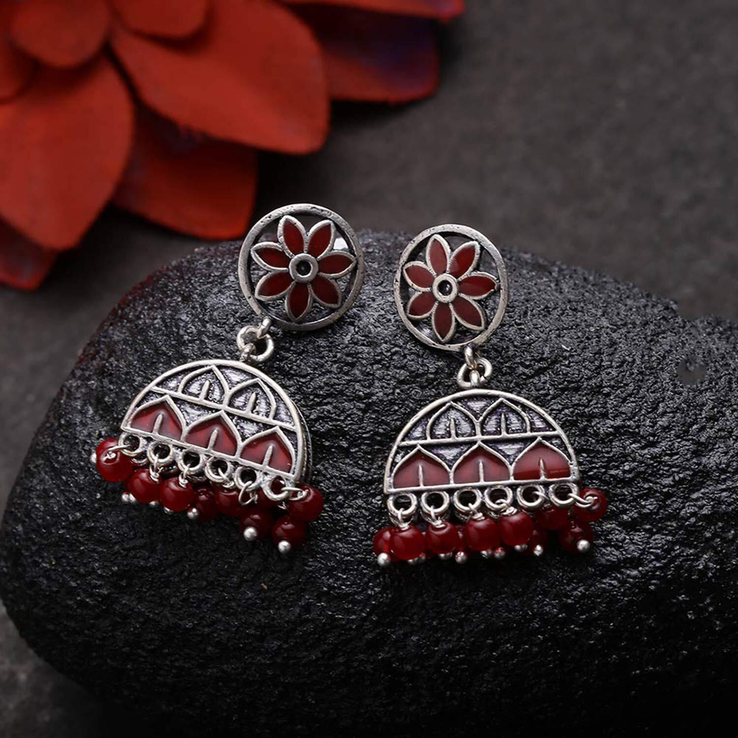 Voylla Jhumki Earrings for Women (Silver)(8907617887692)
