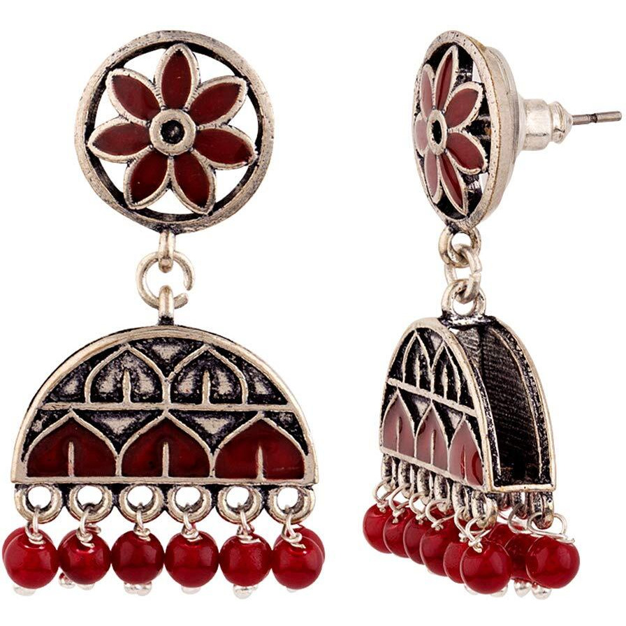 Voylla Jhumki Earrings for Women (Silver)(8907617887692)