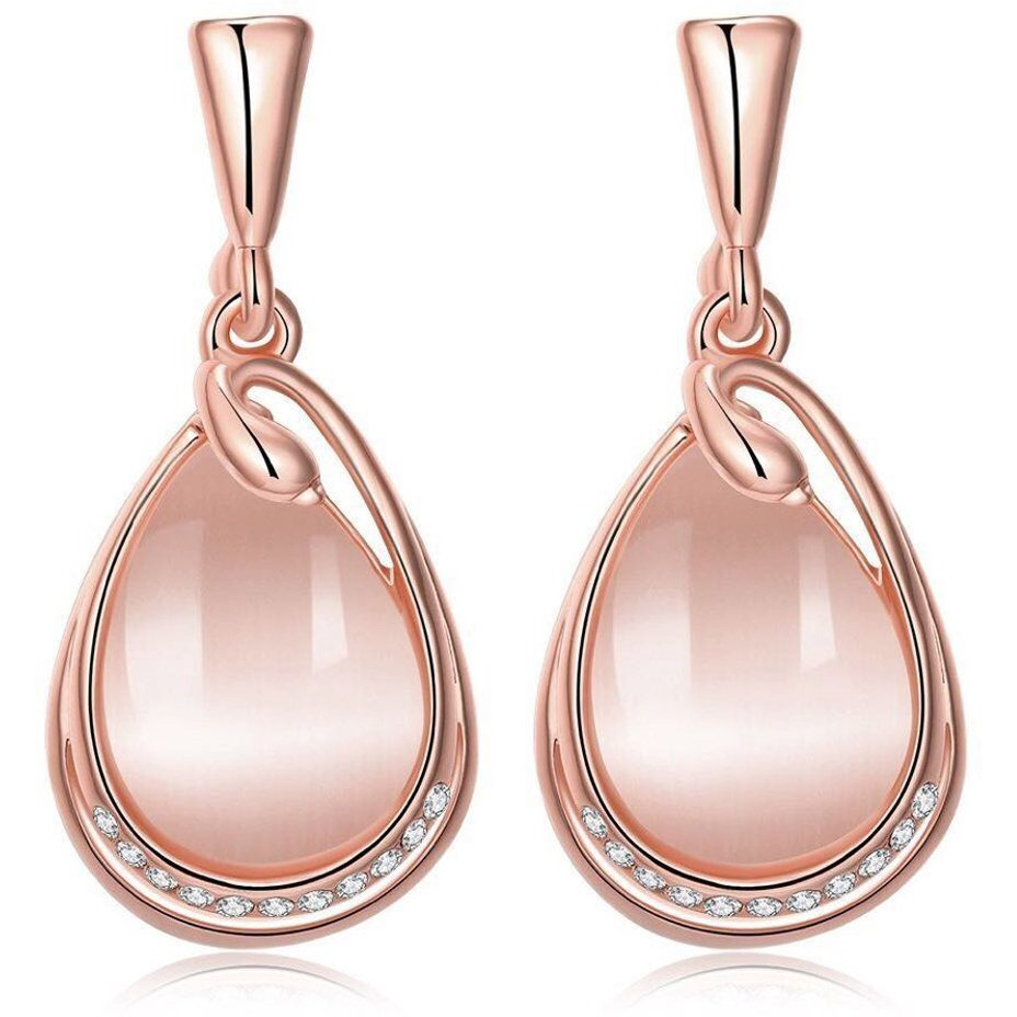 Shining Diva Fashion High Grade Austrian Crystal 18K Rose Gold Plated Stylish Earrings for Women and Girls (9580er)