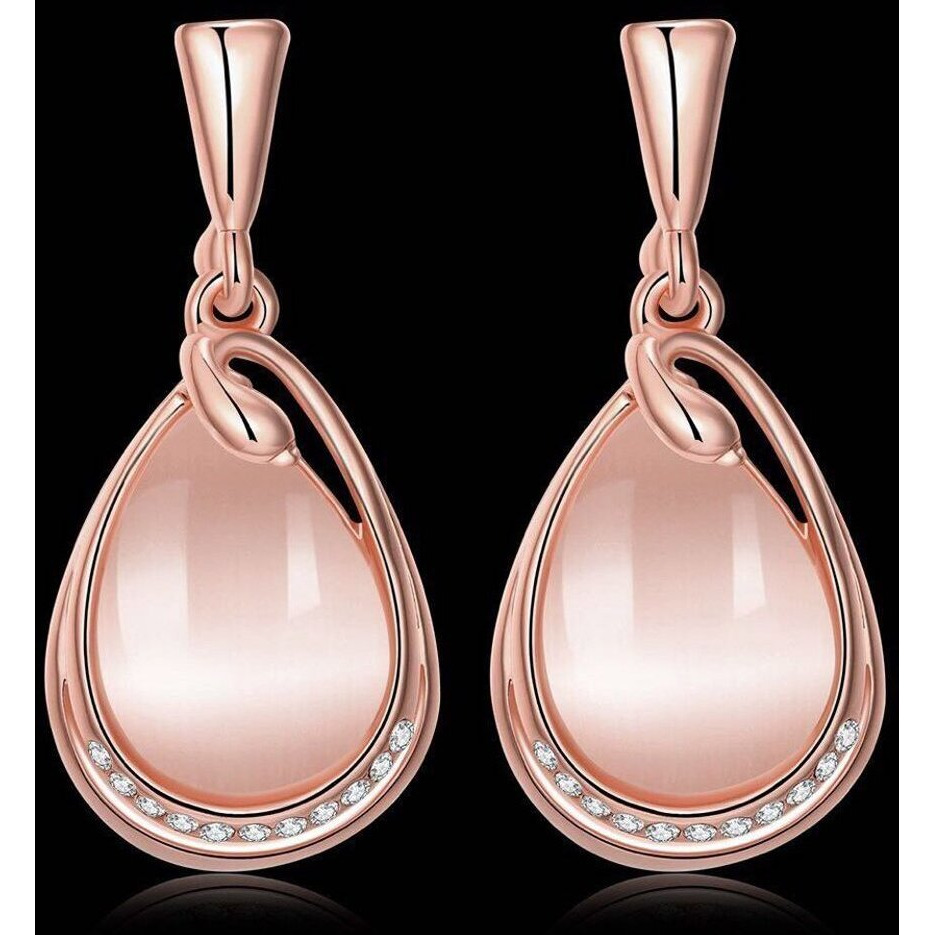 Shining Diva Fashion High Grade Austrian Crystal 18K Rose Gold Plated Stylish Earrings for Women and Girls (9580er)