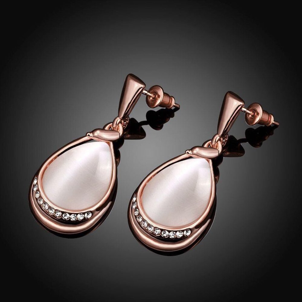 Shining Diva Fashion High Grade Austrian Crystal 18K Rose Gold Plated Stylish Earrings for Women and Girls (9580er)
