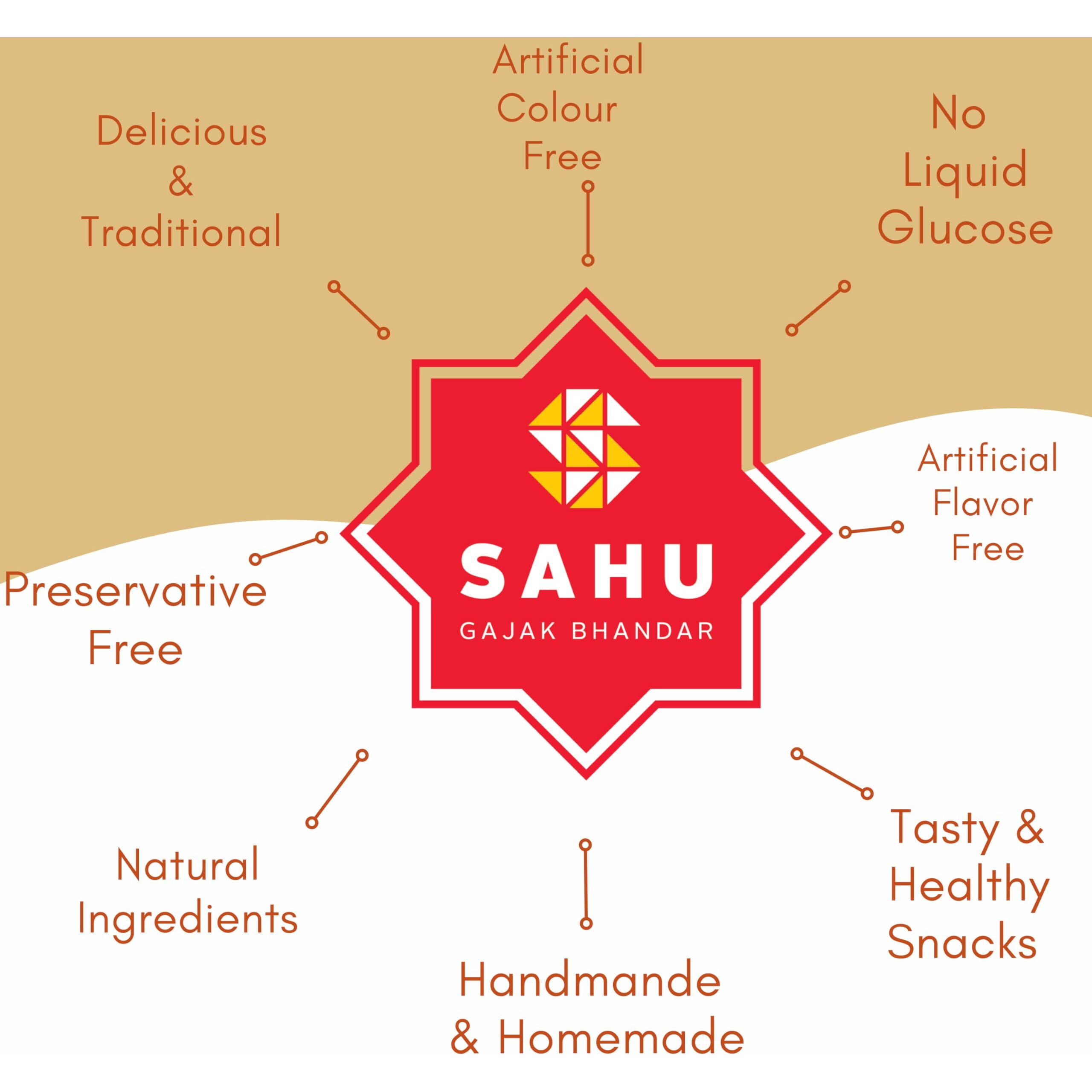 SAHU GAJAK BHANDAR Cham Cham Gajjak Sweets 500 Gram | Malai Gazak | Til Mithai | Sesame Barfi | Gajak Sweets | No Added Preservatives and Colours
