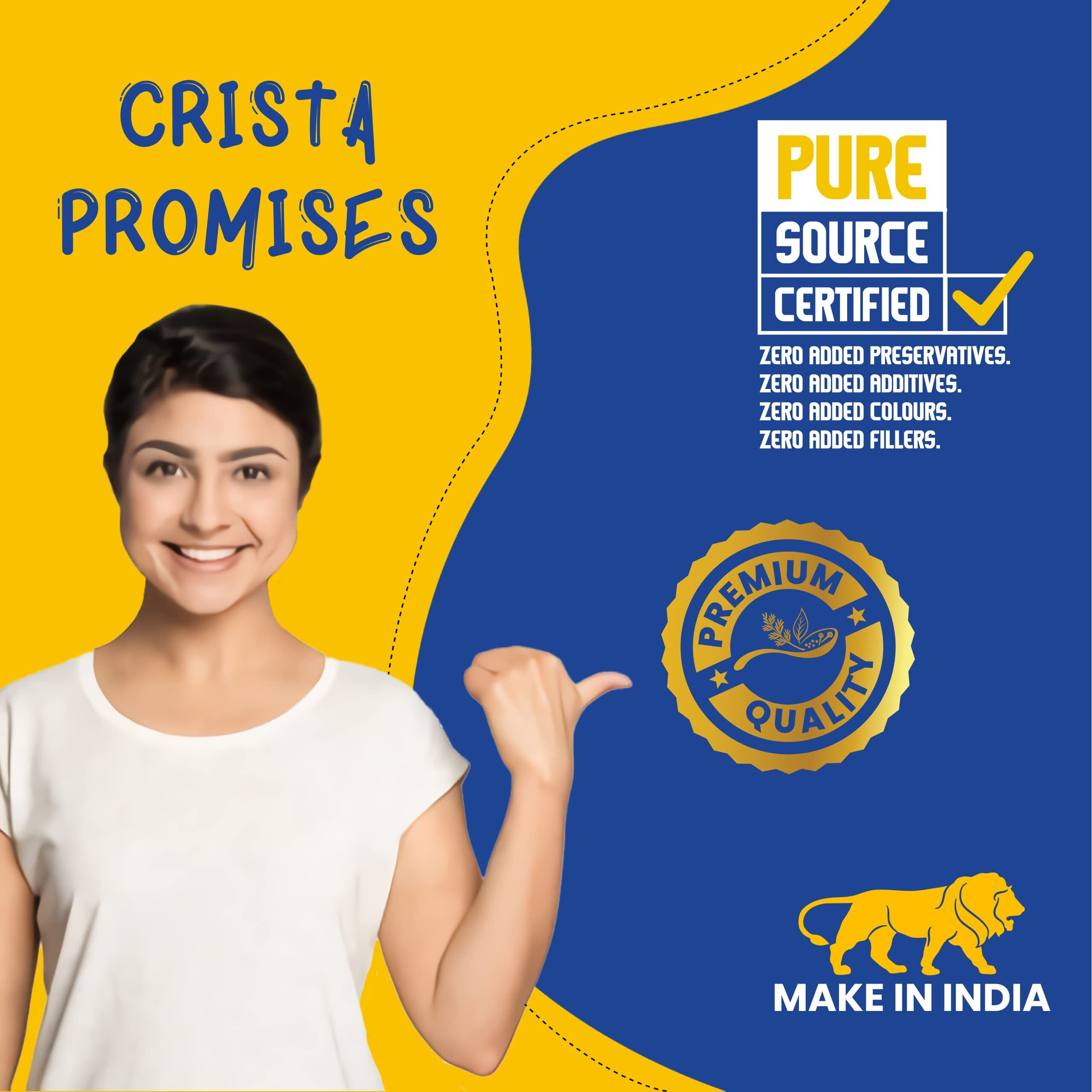 CRISTA Kitchen Ground Spices (Masala) Basics Combo | Kashmiri Chilli Powder x 1, 500 gms | Reshampatti Powder x 1, 500 gms | Turmeric Powder x1, 100 gms | Dhaniya Jeera Powder x 1, 500 gms | Pack of 4