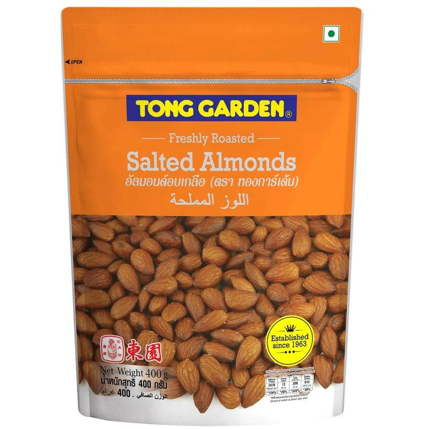 Tong Garden Imported - Salted Almond, 400 Gm