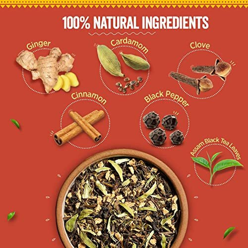 Chaayos Masala Tea - Premium Chai Patti with 100% Natural Spices - 300g [150 Cups] | Masala Chai Patti | Chai Masala | Assam Tea