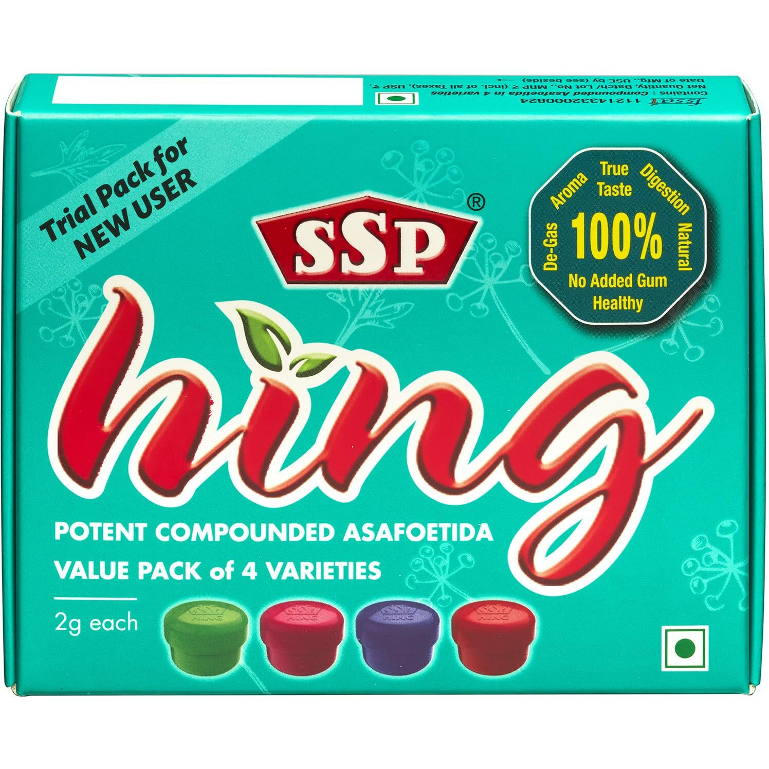 4 Popular SSP HING (ASAFOETIDA) Varieties in Value Pack - this offer Pack is Buy 1 Get 1 Free