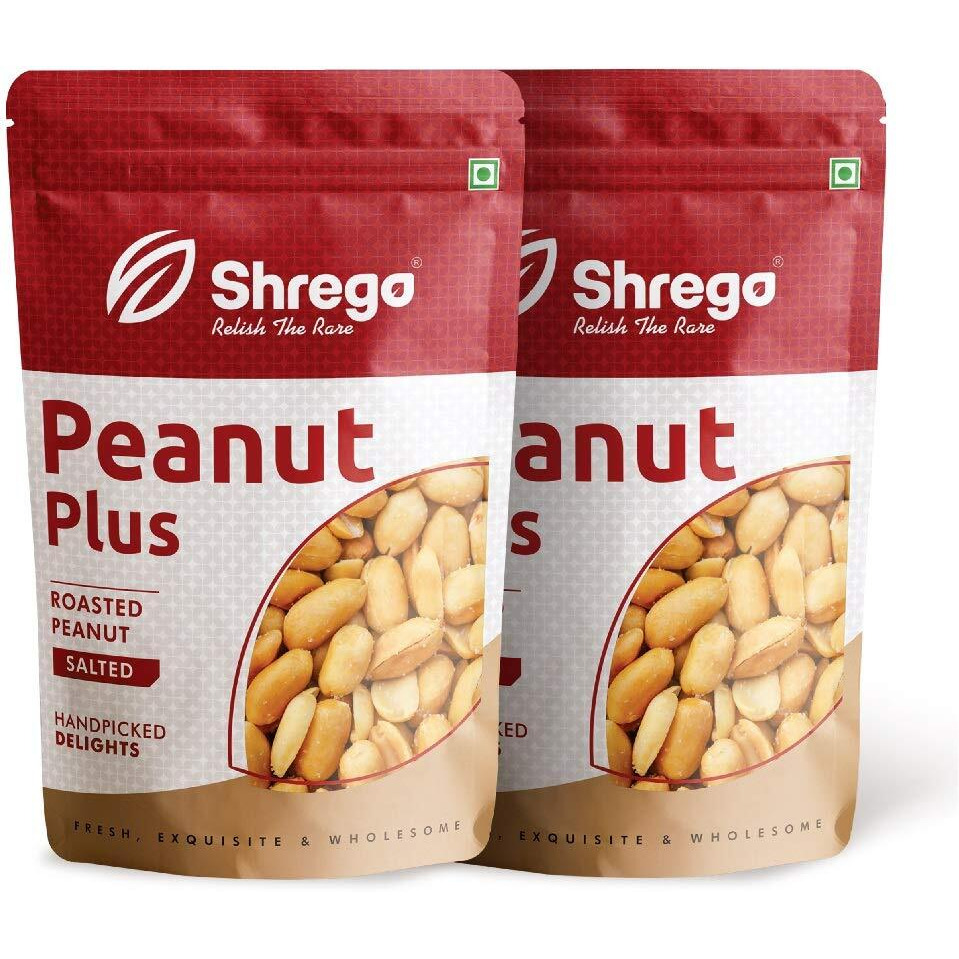 SHREGO Peanut Plus Roasted Peanut Salted 360G, Snack and Namkeen (2X180G Vacuum Packed)