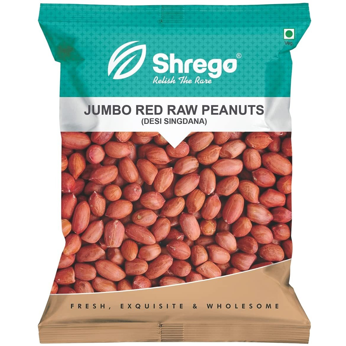 Shrego Jumbo Raw Peanut, Desi Singdana, Red Peanuts 700g (2x350g Vacuum Packed)