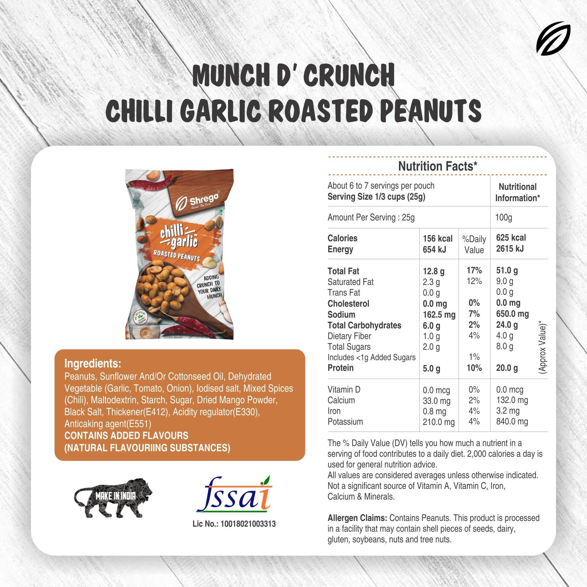 SHREGO Roasted Peanut Combo (Mirch Masala X 2, Chilli Garlic X 2, Black Pepper X 2, Nimbu Mirchi Pudina X 2, Hing Jeera X 2, 140G Each (Pack of 10)