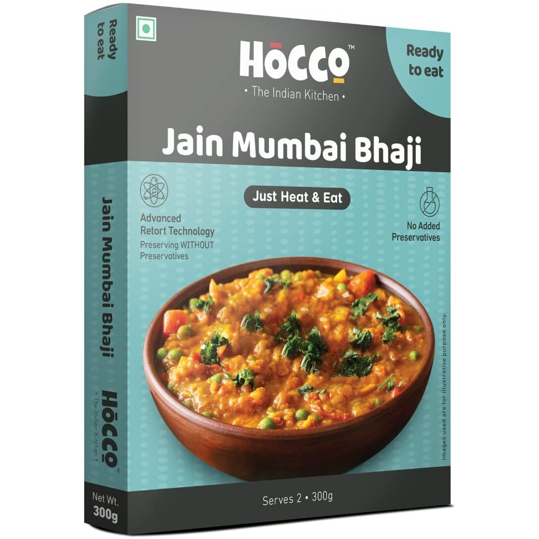 HOCCO Jain Bhaji Ready to Eat | Just Heat and Eat | Pure Veg Indian Food |Ready to Eat Meal | No Added Preservative& Colours | Meal Ready in 5 Minutes Serves 2,300g (Jain Bhaji)