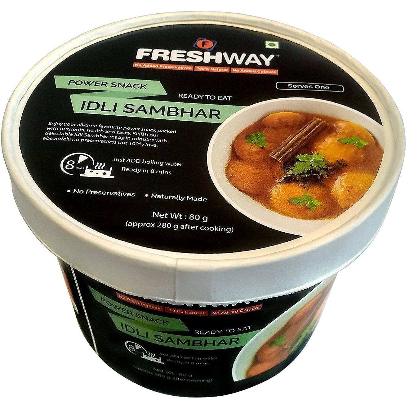 Freshway Idli Sambhar Combo Pack of 6 Instant Food Ready to eat Ready to Cook in 8 Minutes