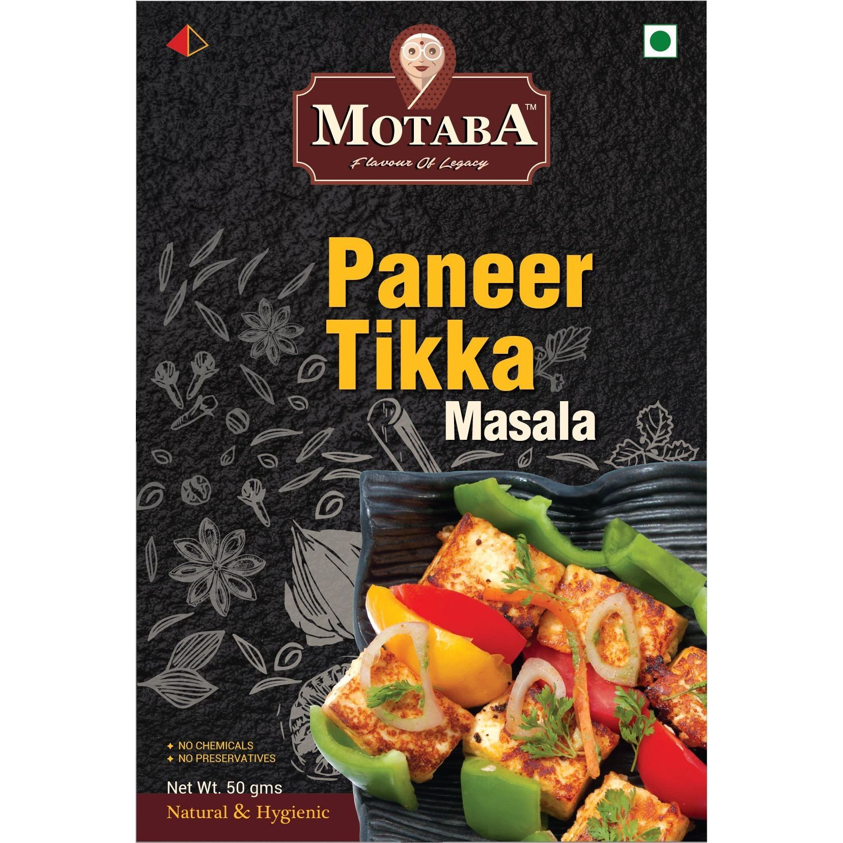 Motaba Paneer Tikka Masala- 100Gram | No Artificial Additives and No Pesticides | Spice Mix | Easy to Cook- (100 Grams, Pack of 1)