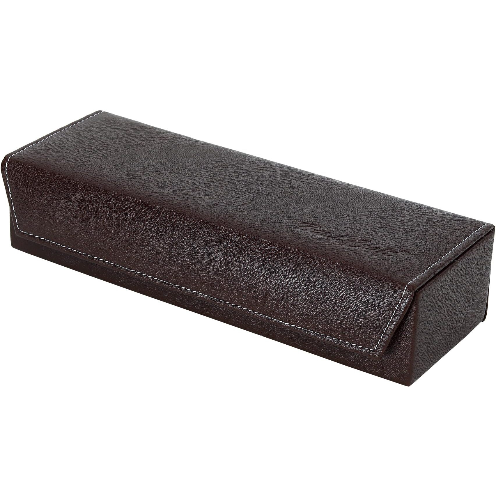 Hard Craft Watch Box Case PU Leather for 5 Watch Slots - Brown