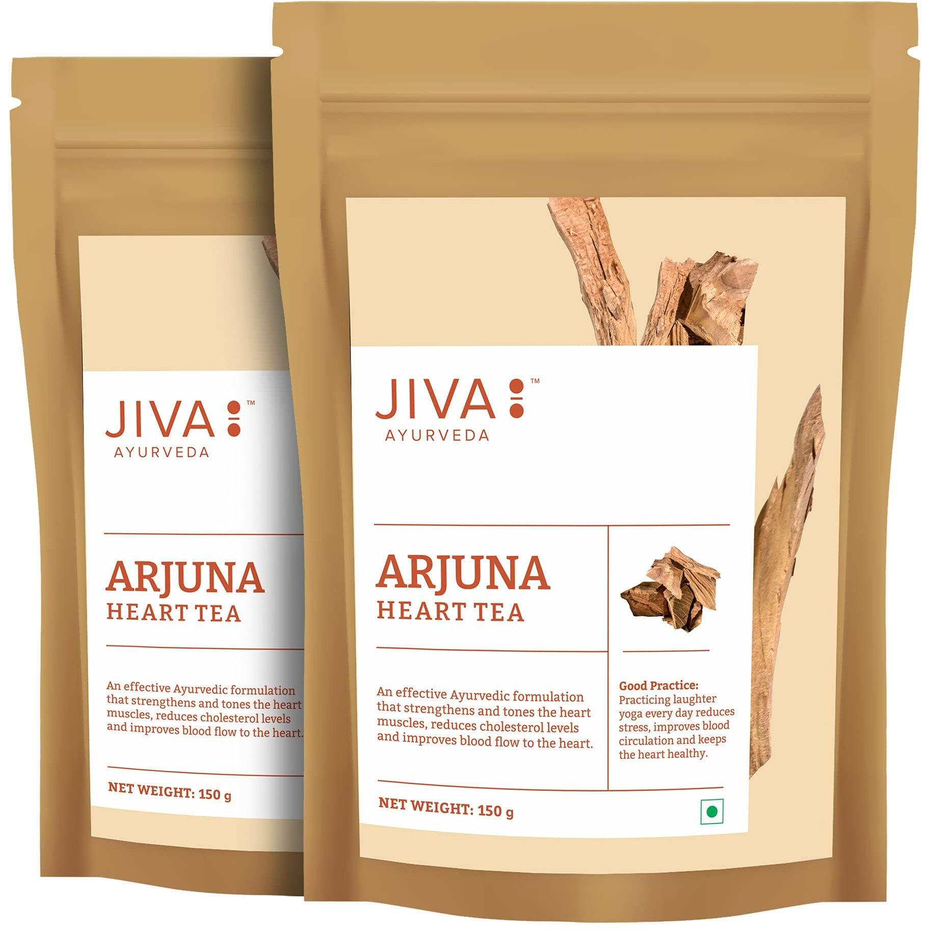 Jiva Arjuna Tea | Caffeine Free Tea | Ayurvedic Tea | 100% Pure & Natural | Goodness Of Arjuna - 150gm (Pack of 2)