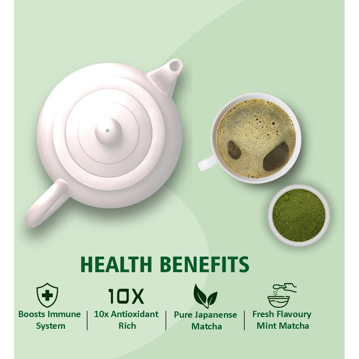 Golden Tips Healthy/Natural and Organic Mint Matcha Japanese Green Tea Powder Blended With Mint Pouch (100 Gram, 50 cups)