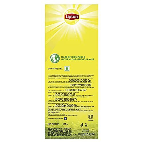 Lipton Darjeeling Long Leaf Loose Tea 500 G Pack, 100% Pure And Authentic Darjeeling Long Leaf Black Tea, 500 Grams
