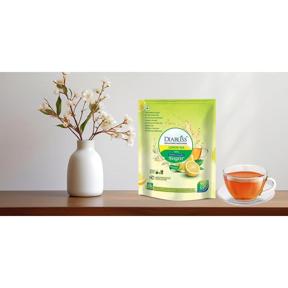 DiaBliss Herbal Diabetic Friendly Lemon Tea 500g - Low Glycemic Food - Pack of 2 - Combo Pack