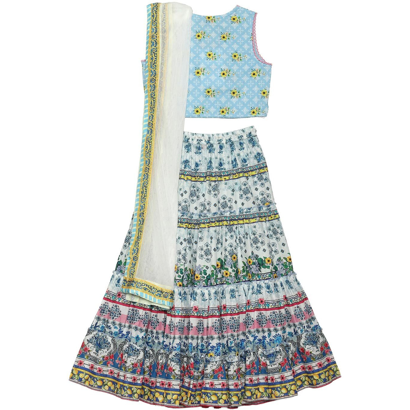 BIBA Girls PRINTED STRAIGHT KID(KWSUMMER ZEST5830_WHITE_7)