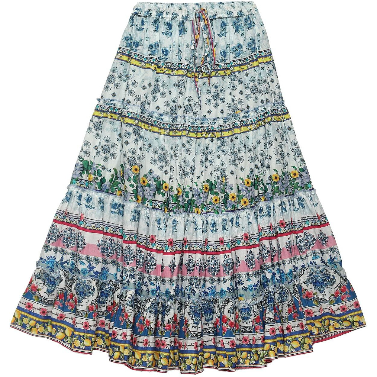 BIBA Girls PRINTED STRAIGHT KID(KWSUMMER ZEST5830_WHITE_7)