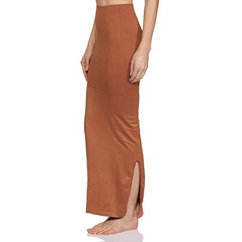 Clovia Womens Petticoat Style Saree Shapewear with Side Slit (SW0023A24_Brown_XXL)