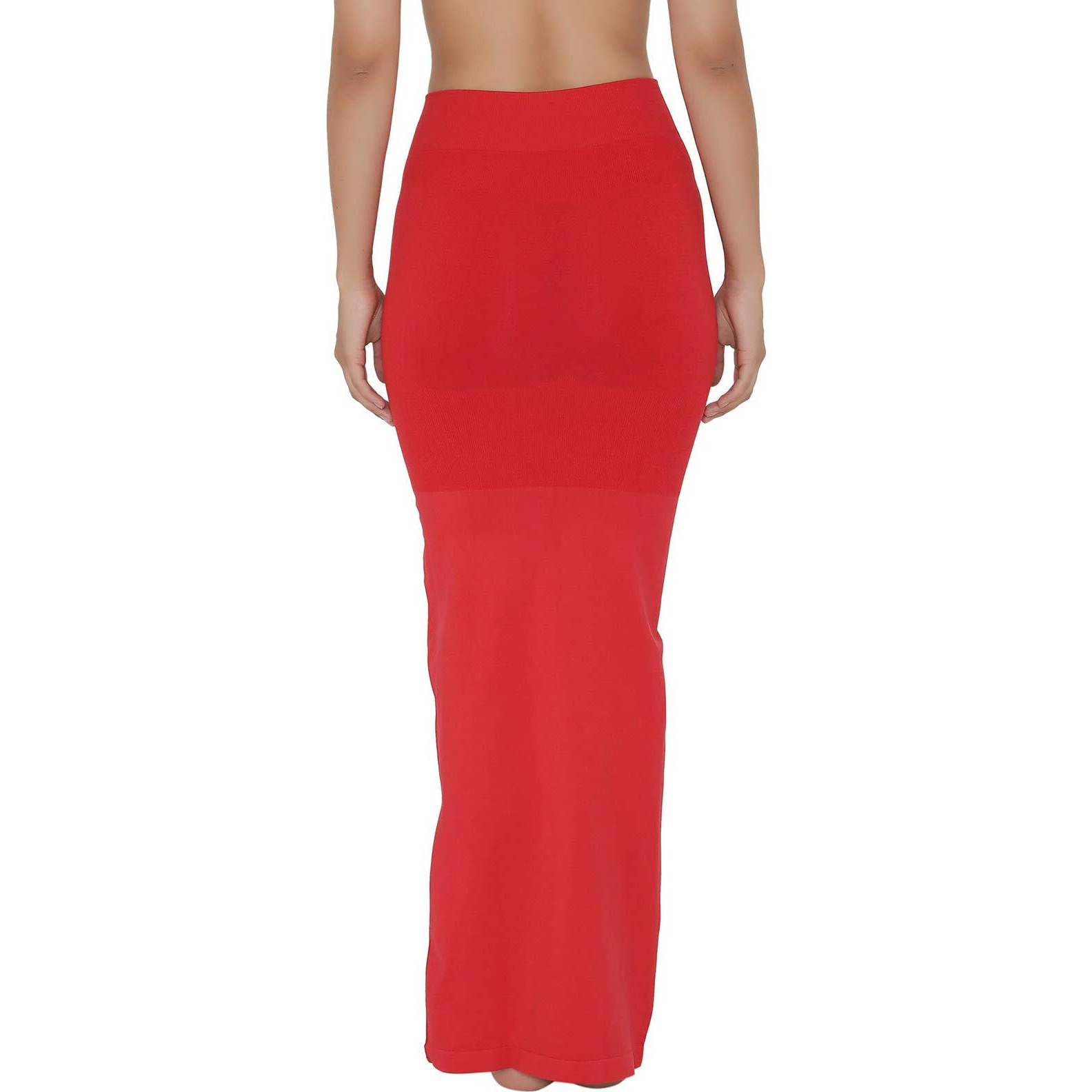Clovia Womens Petticoat Style Saree Shapewear with Side Slit (SW0023P04_Red_M)