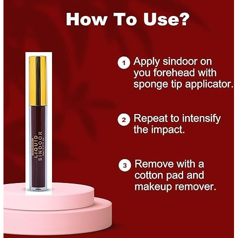 Organic Netra Liquid Sindoor, Kumkum, Waterproof Long lasting, Smudge Proof Sindoor, Pure and Natural Maroon Colour, Long lasting, Enriched with Natural and Organic Ingredients -8ml (Maroon)