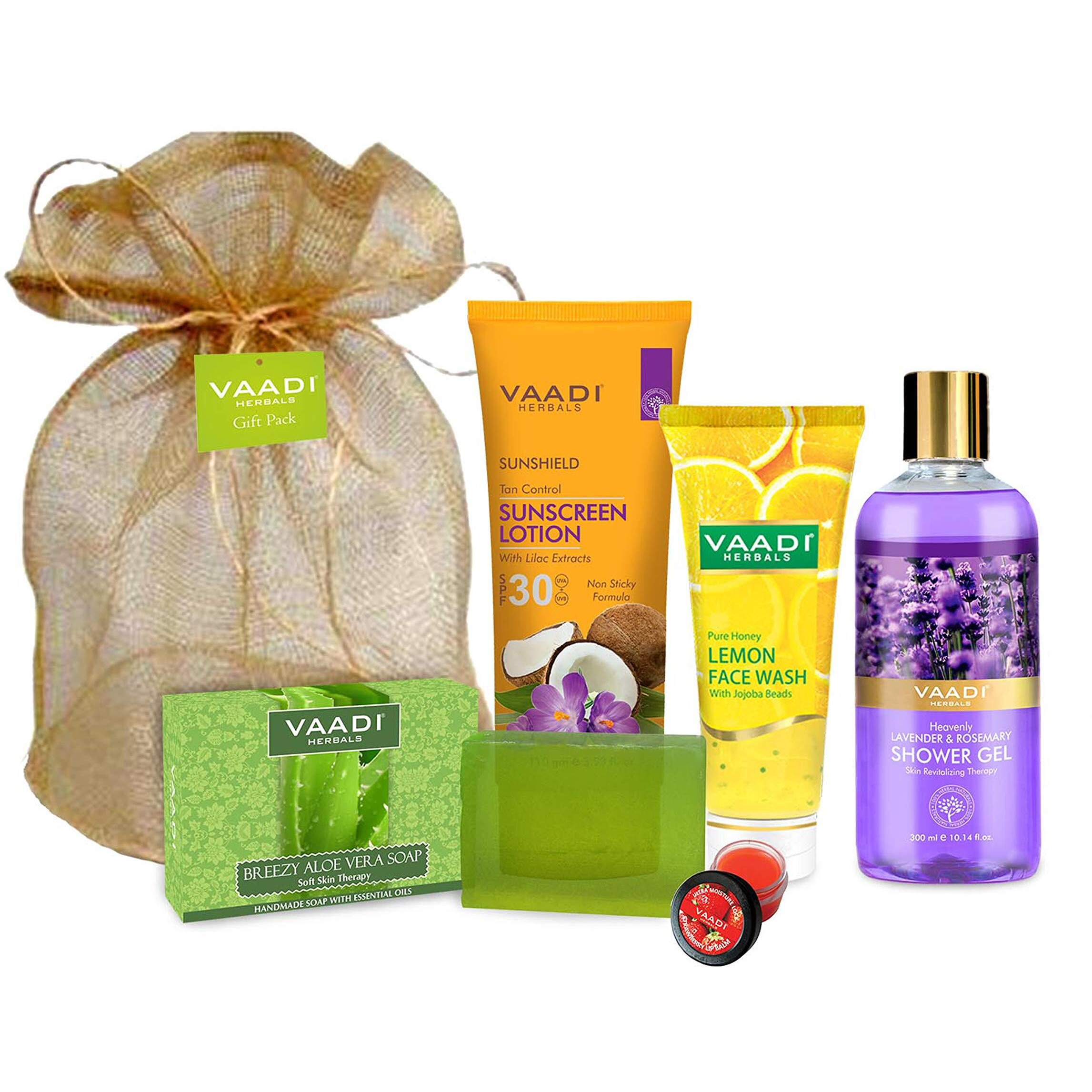 VAADI HERBALS All Purpose Complete Skin Care Travel Kit, Lavender, 6 Count