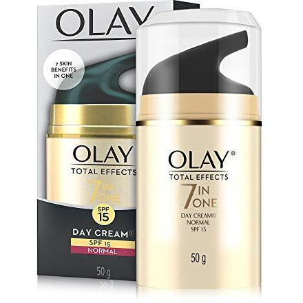 Olay Total Effects Day Cream with SPF 15 | Fights 7 Signs of Ageing | With Niacinamide and Green Tea Extracts | Normal, Oily, Dry, Combination Skin | 50g