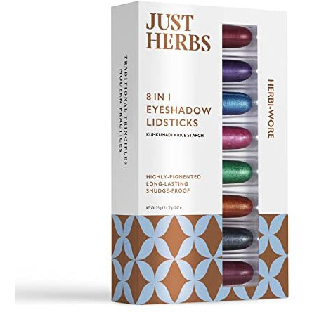 Just herbs 8 in 1 Herbal Metallic-shimmer finish, Long Lasting & Ultra Smooth Eye Shadow Lidsticks with Kumkumadi - 12gm (Herbi -Wore)