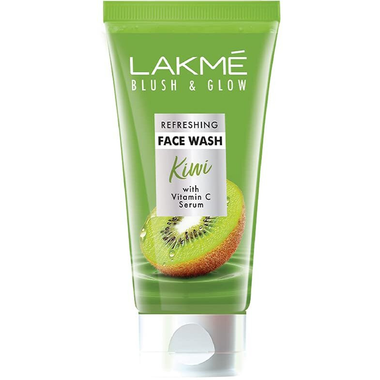 Lakme Blush & Glow Kiwi Refreshing Gel Face Wash 100 g|| With 100% Natural Fruit for Glowing Skin - Daily Gentle Exfoliating Facial Cleanser