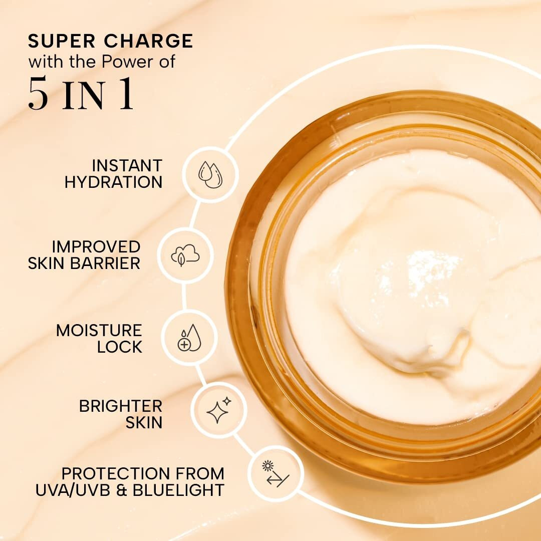 Ras Luxury Oils Super Charge Day Cream with Multivitamin SPF 30 PA++++ Goji Berry & Ceramides | Moisturizer for Glowing Skin with 72HR Hydration | Protection from UVA & UVB | Luxury Skincare | 15gm