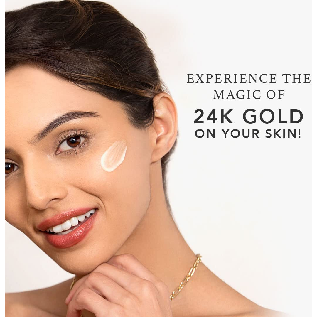 RAS Luxury Oils Radiance 24K Gold Brightening Face Gel Serum | Long Lasting Hydration Infused with Hyaluronic Acid, Saffron, Manjistha & Rosehip | Nourish & Skin Repairing | Hydrates Skin (15 ml)