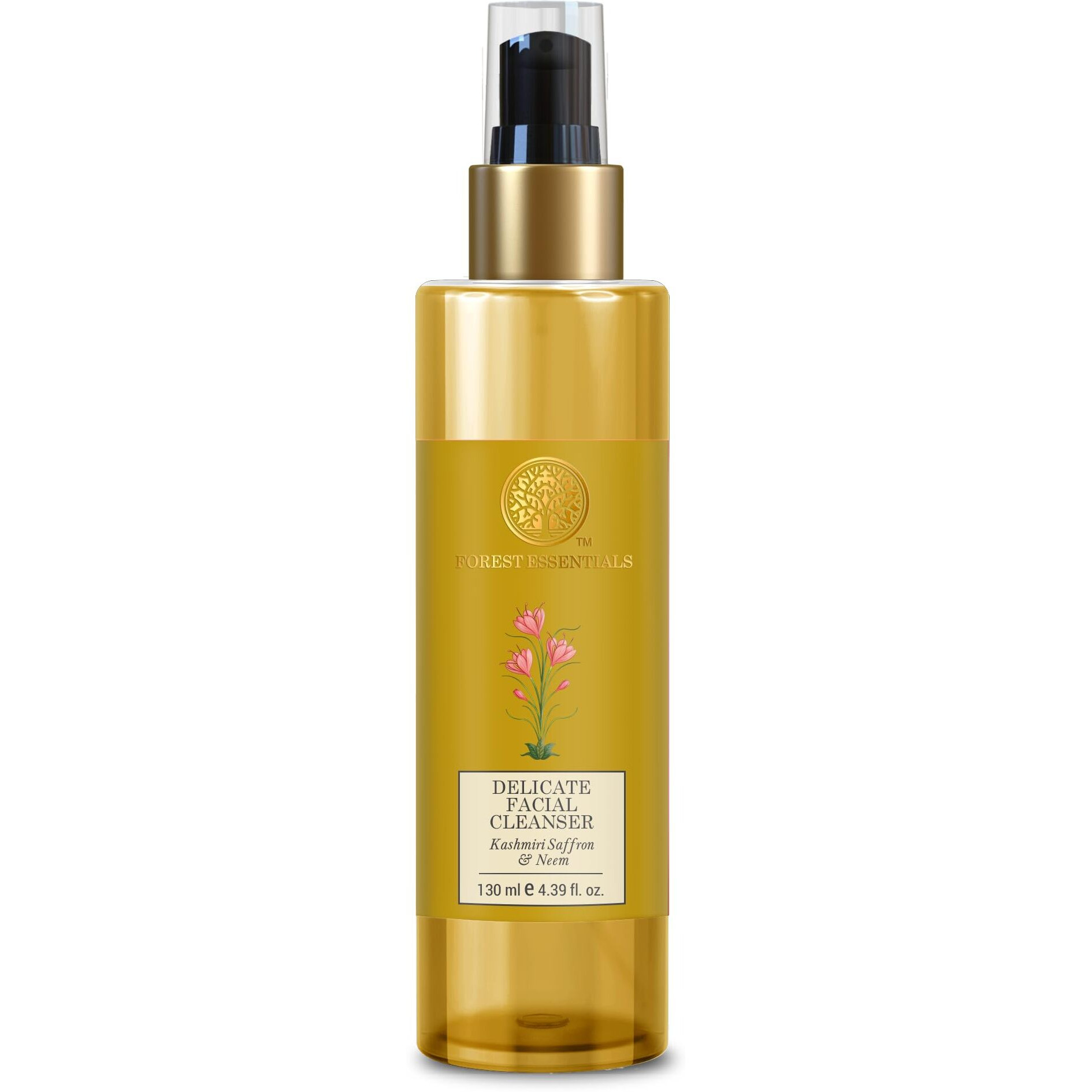 Forest Essentials Delicate Facial Cleanser with Saffron & Neem | Ayurvedic Purifying Face Wash | For Combination to Oily Skin | Sulphate Free | Paraben Free