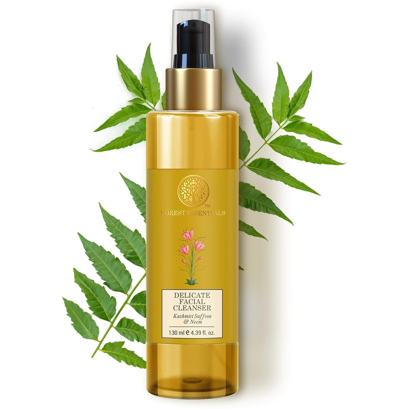 Forest Essentials Delicate Facial Cleanser with Saffron & Neem | Ayurvedic Purifying Face Wash | For Combination to Oily Skin | Sulphate Free | Paraben Free