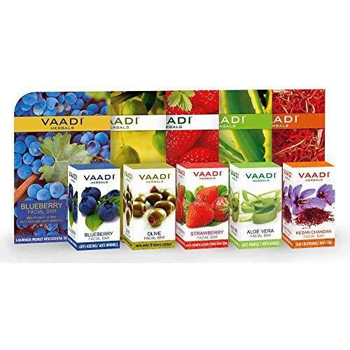 Vaadi Herbals Assorted Facial Bars, 25g (Pack of 5)