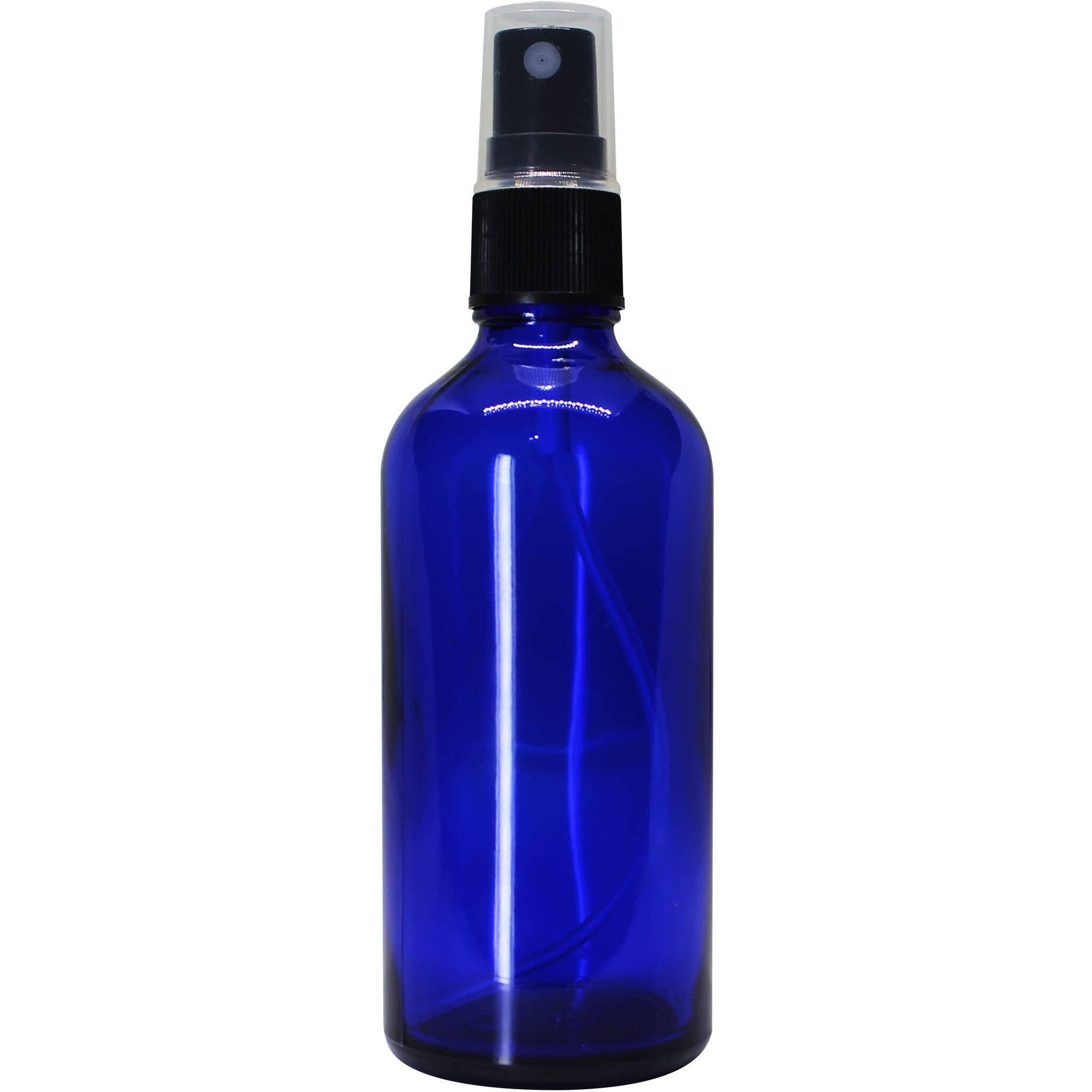 nsb herbals 100 ml Refillable Blue Fine Mist Spray Glass Bottles with Leak Proof Spray Pump for Multipurpose uses for DIY Perfume, Essential Oils, Blends, Aromatic Water, Beauty Products (6)