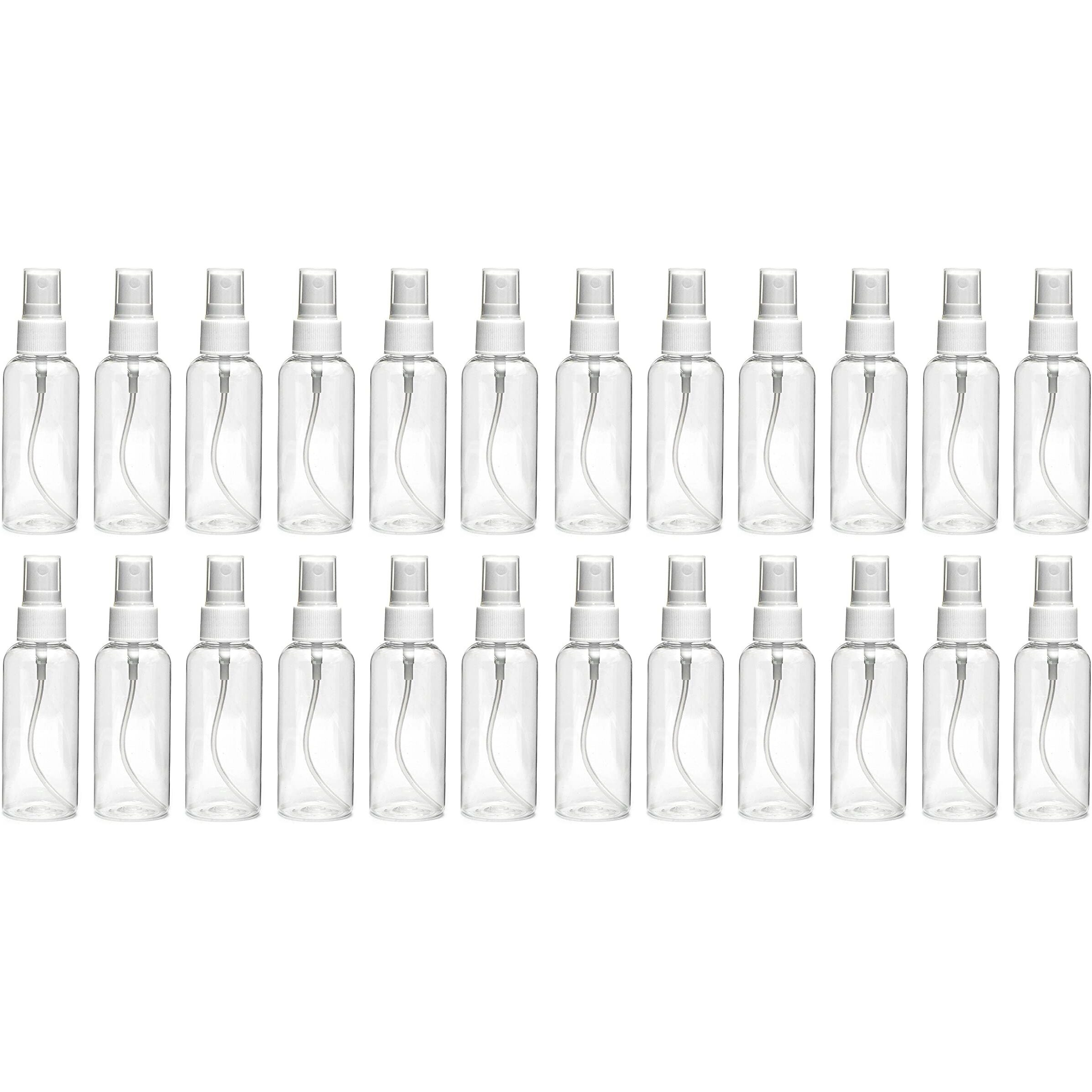 nsb herbals 50 ml Transparent Plastic Empty Refillable Reusable Fine Mist Spray Bottle Container for Sanitizer, Perfume, Rose water, Travel, Home Care, Other DIY Products (Pack of 24)