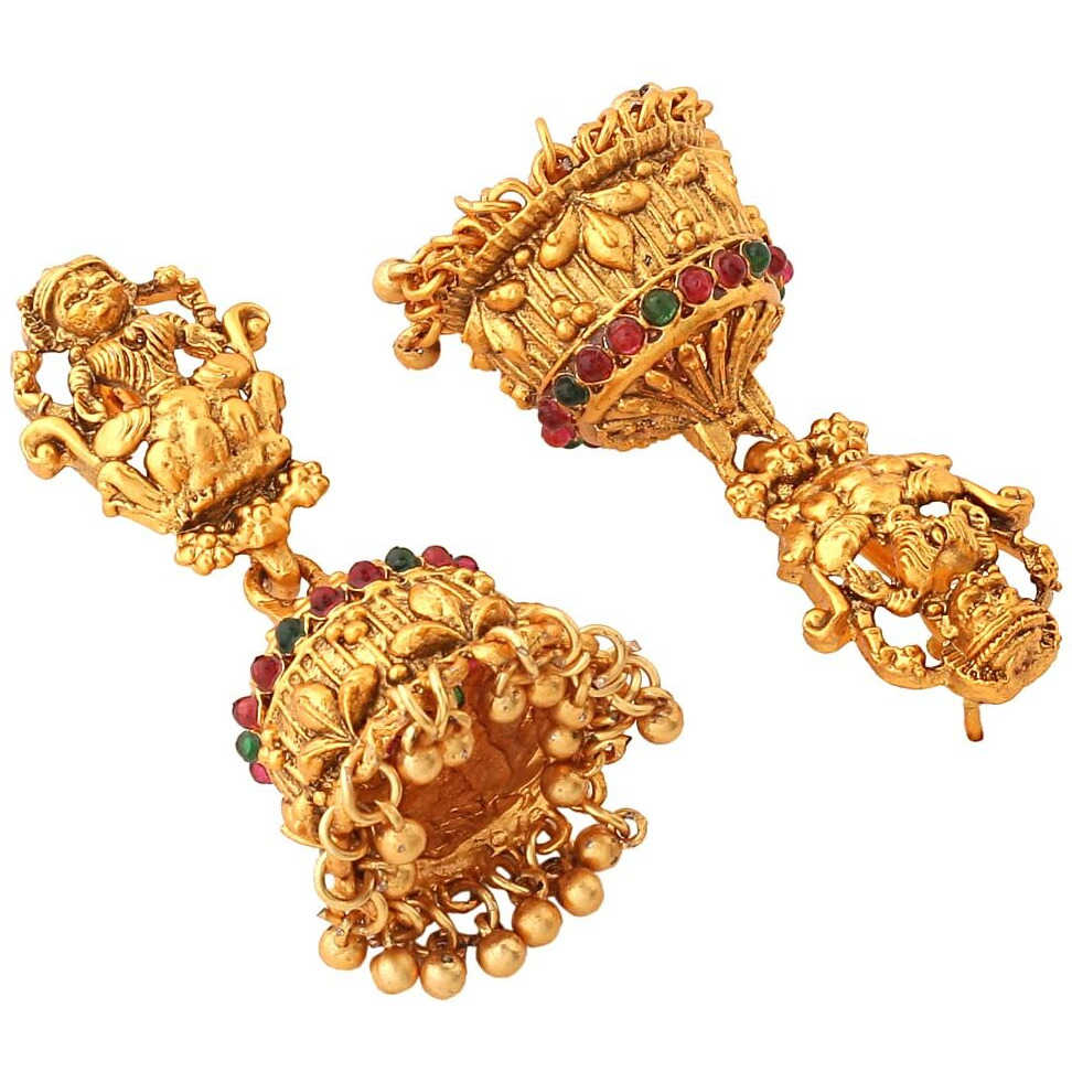 Yellow Chimes Jewellery Set for Women Gold Plated Beads Drop Designed Bridal Choker Necklace Set for Women and Girls