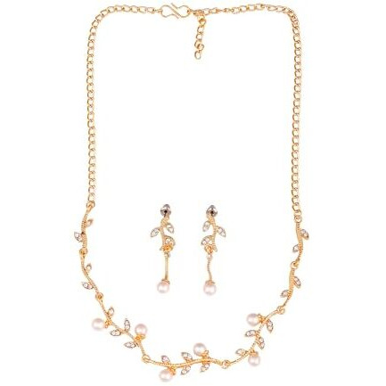 Gehena By Estele Gold Plated Necklace Sets With Austrian Crystals For Girls and Women (Combo Of 4)