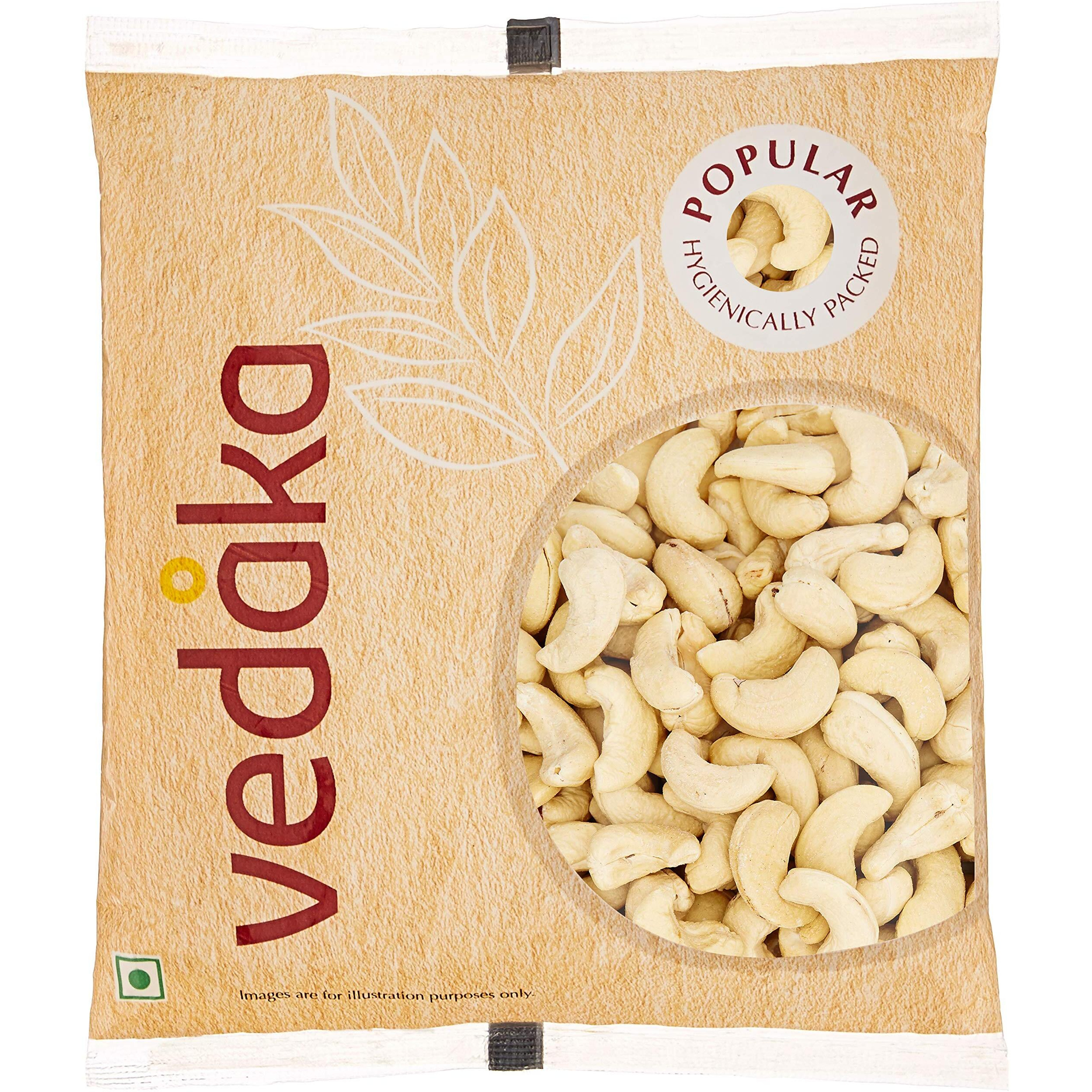 Amazon Brand - Vedaka Whole Cashews (Grade W320) | 200g | Gluten Free & Plant Based Protein | Premium Kaju Nuts