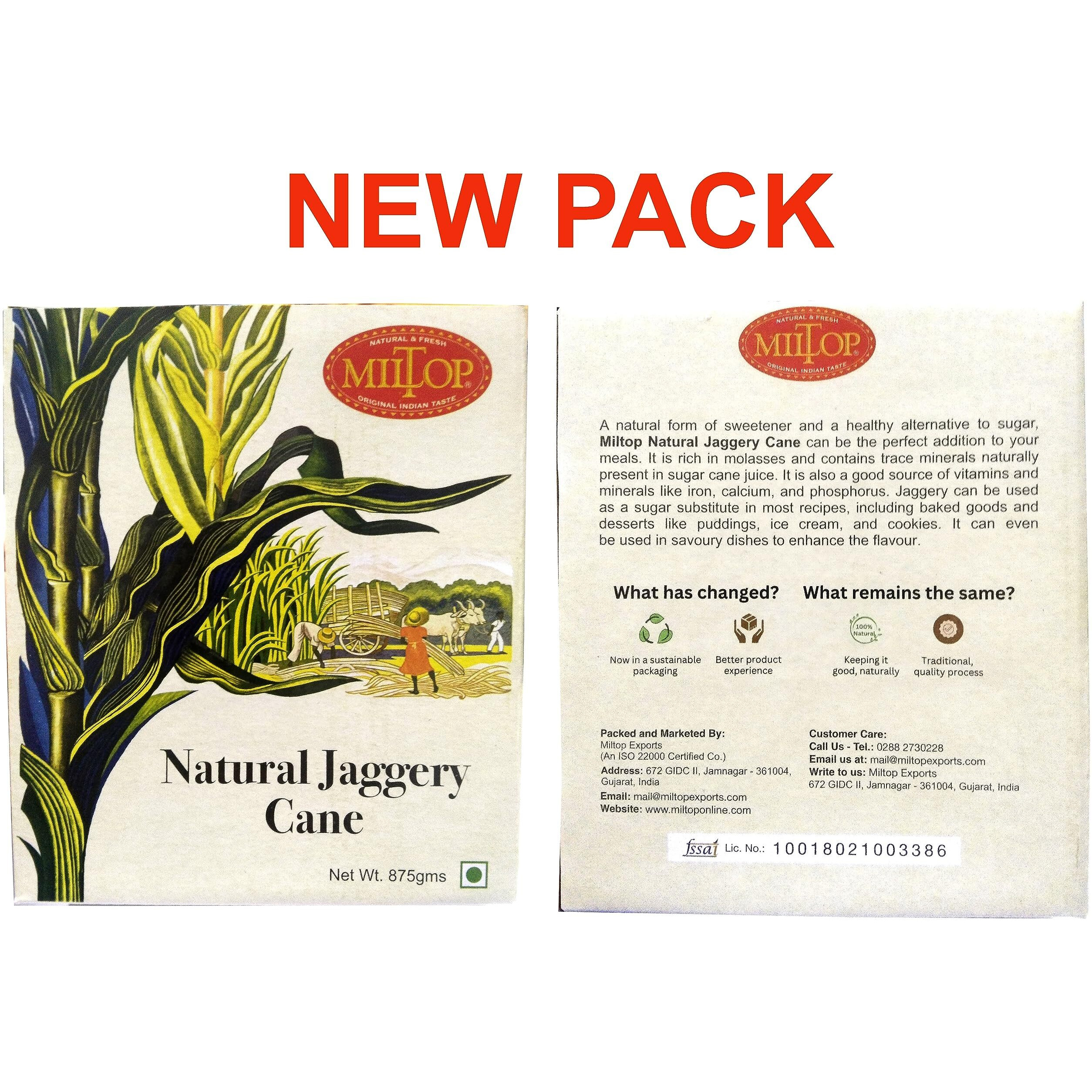 Miltop Natural Jaggery, 875g*2
