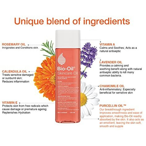 Bio-Oil Original Skincare Oil suitable for Stretch Marks | Scar Removal | Uneven Skin Tone | Vitamin E | All Skin Types | 125ml
