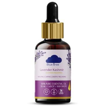 Blue Tree Aroma Lavender Kashmir Essential Oil | Aroma Oil for Diffusers | Natural and Pure Therapeutic Grade for Healthy Skin, Face, Hair Care, Aromatherapy & Massage / 50ml