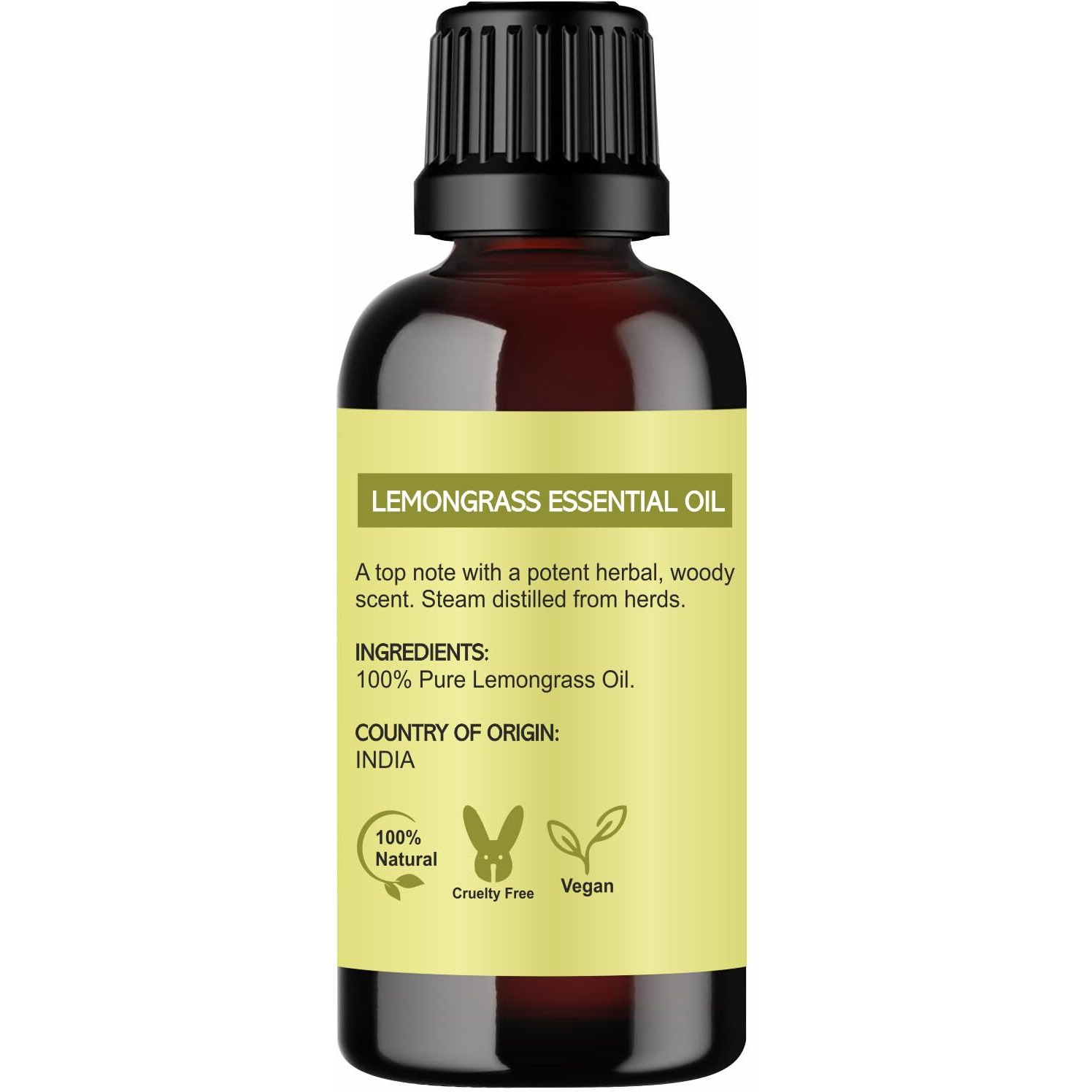100% Pure Lemongrass Oil For Hair Growth - Undiluted Rosemary Essential Oil For Hair Growth Aromatherapy And Beauty Diys For Visibly Hair And Clear Scalp (Lemongrass, 15 ml)