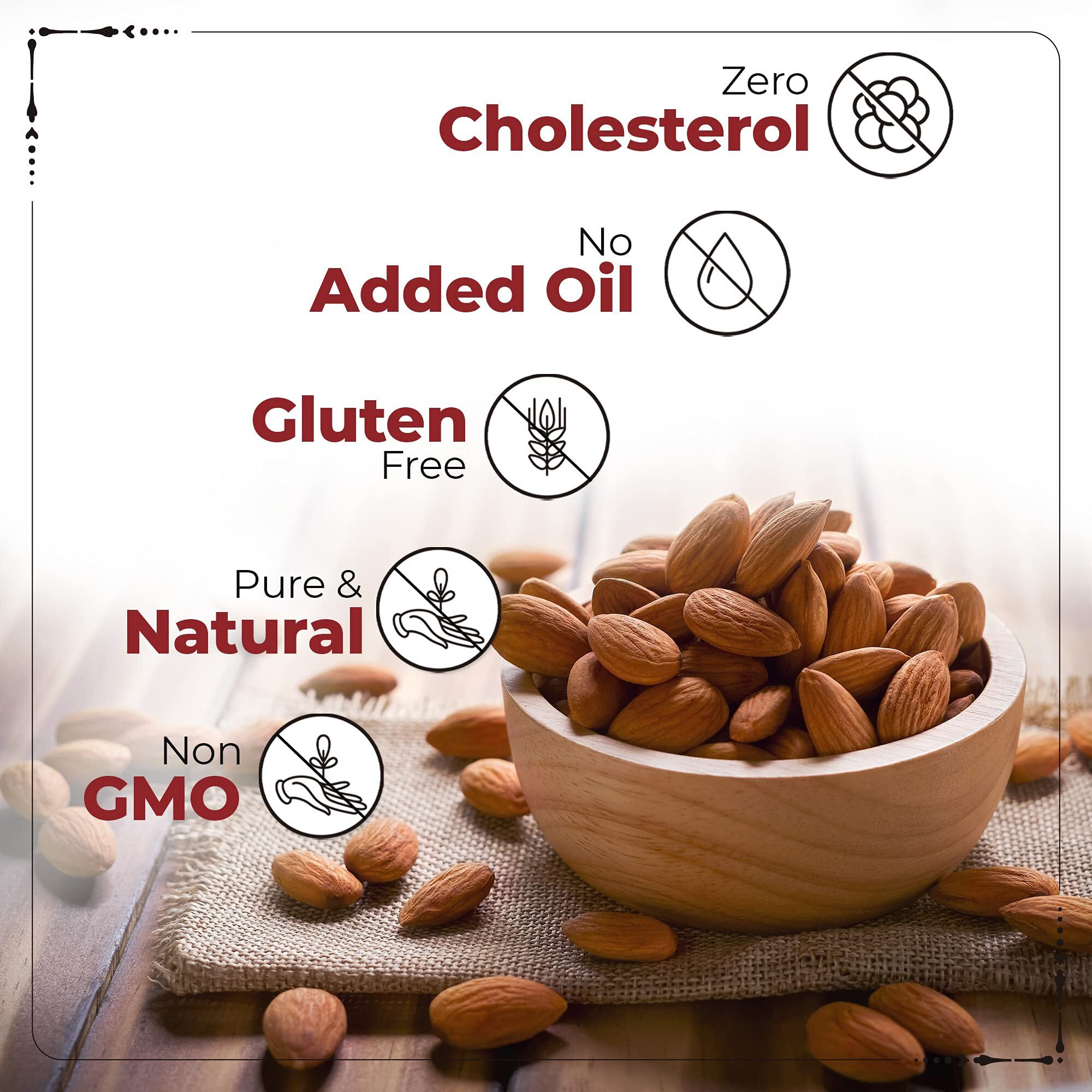 Happilo Premium Californian Almonds Roasted & Salted 200 g (Pack of 5) | Badam Dry Fruit | High Protein Snack & Super Healthy Crunchy Nuts | Freshly Roasted & Lightly Salted