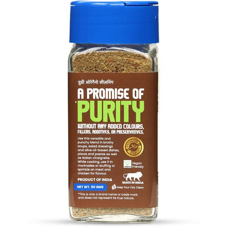 CRISTA Woody Oregano Seasoning | Fresh | Aromatic | Premium Spices & Herbs Blend | Vegan | Trans Fat Free | Cholesterol Free | Zero added Colours, Fillers, Additives & Preservatives | 50 gms